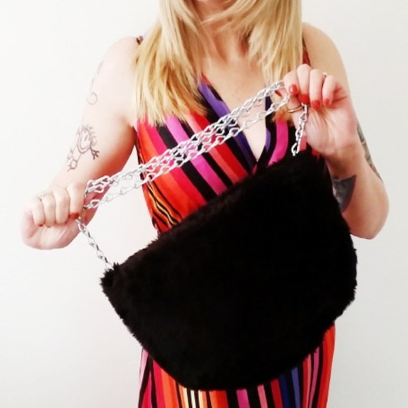 Refashioned Faux Fur Crossbody Bag - Picture 1 of 4